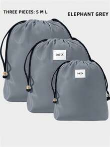 3pcs/Set Travel Portable Storage Bags, Multifunctional Drawstring Large Capacity Lingerie Organizer Bags, Minimalist Dust-Proof Pouches - As Picture - View 9