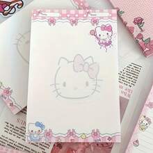 Sanrio (Losowy wzór) 1 zestaw/4 szt. Sanrio Memo Notebook Naklejki z imieniem Naklejki projektowe Urocze kreskówkowe notatki KT Nowy notatnik KT Cat Urocze naklejki Bardzo atrakcyjne Grube, rozrywalne notatki