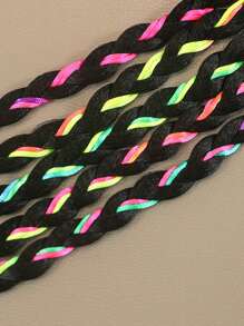 1pc/2pcs 16inch Kids Ponytail Extension With Box Braids Hair Extensions For Kiddie Synthetic Hairpieces Easy Fashion Hairstyle For Baby Girls Toddler Gift - Black - View 7