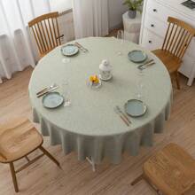 Farfallarossa Rectangle/Round Textured Tablecloth Waterproof Spillproof Wrinkle Free Table Cloth, Kitchen Dining Tabletop Decoration, Fabric Table Cover For Outdoor And Indoor Use - Light Green - View 5
