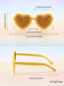 12Pairs Heart And Round Shaped Cute Personalized Glasses, Fashion Decorative Eyewear For Show, Party And Gift