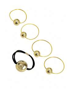 5 buc/set bandă elastică de înaltă calitate cu bile argintii super strălucitoare, cravată de păr simplă de înaltă calitate, cravată de păr în stil coreean, coafură, cravată de păr elegantă de înaltă calitate pentru decorarea balului de absolvire, accesorii de păr casual casual în stil prințesă pentru doamne și fete, recuzită foto cadou, legături de păr, suporturi pentru coadă de cal, elastice de păr, benzi de cauciuc pentru păr, șnururi de păr, accesorii pentru cap - A - Vizualizare 5