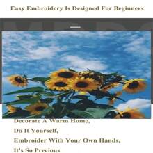 SNA 2025 New Style Sunflower Sky Flower Series Cross Stitch Kits Patterns Printed Canvas Embroidery Sets 11CT DIY Hand Embroidery Crafts Living Room
