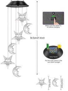 1pc Solar Wind Chime Outdoor Waterproof Solar LED Wind Chime Light, IP44 Change Light Color Mobile Romantic Wind Chime Mother's Day Gift Birthday Gift, Family Gathering, Festival, Party, Night Garden Decoration, Solar Lights Outdoor - Multicolor - View 13