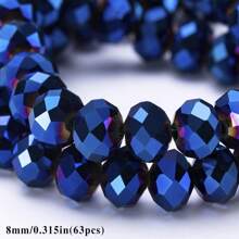 115/83/63pcs, 4/6/8mm Glass Beads Super Sparkling Purple/Blue/Yellow/Green Bead Accessories For DIY Jewelry Making, Bracelets & Necklaces