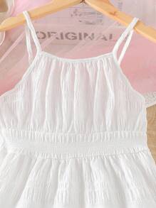 Váy dây không tay màu trơn cho bé gái từ 2-20 tuổi, thời trang, phong cách thanh lịch và tối giản, bộ sưu tập mùa hè - trắng - Xem 4