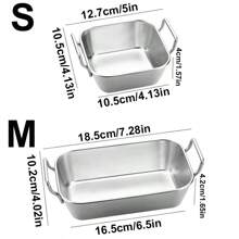 1pc Stainless Steel Gold Color Double Ear Snack Plate, Creative Candy Fries Basket Serving Tray - Multicolor - View 13