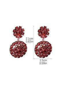 Europe And The United States Exaggerated Retro Palace Gorgeous Purple Double Round CZ Women's Crystal Earrings 1 Pair