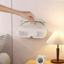 1 pieza Estante montado en la pared para almacenamiento de gafas, soporte de almacenamiento de gafas sin perforación, expositor de gafas de sol, organizador de gafas que ahorra espacio
