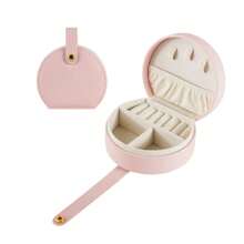 1 Piece PortableJewelry Box Pink For Women, Small Travel Jewelry Organizer With Zipper, Mini Elegant Storage Case For Earrings Rings Necklaces Bracelets, Compact Makeup Pouch, Dorm Essentials, School & Travel Must Haves