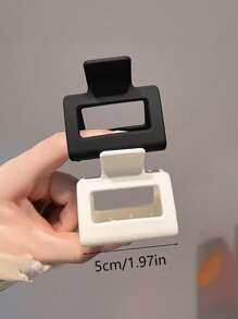 1 件方形轻质塑料发夹，时尚百搭，优雅简约风格，纯色发饰，适合日常、休闲、派对、通勤、度假、洗脸、化妆、服装搭配礼品派对礼物 - 彩色 - 查看 6