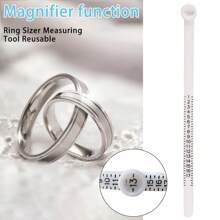 1pc/2pcs Ring Sizer Gauge - US Size 1-17, Reusable Ring Finger Measure Adjuster With Magnifier, Valentine's Day Ring Sizing Tool - Multicolor - View 10