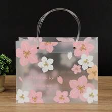 1/4pcs Transparent Pink Sakura Gift Bag With Handle Plastic PVC Gift Bags Suitable For Wedding Bridesmaids, Birthday, Baby Shower, Party Favors, Mother's Day, Spring/Summer (Large Size) - Random Color/Style, For Mother's Day , Bridesmaid Gifts , Gratuation Gifts , Birthday Gifts,Wedding Gifts,Birthday,Bride,Wedding