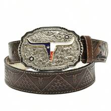 Atrevidu's Triangular Cowhide Country Belt - 燒焦 - 查看 1
