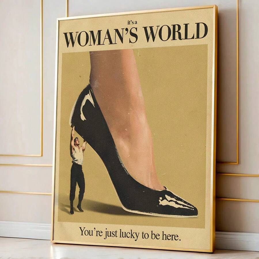 1 tấm áp phích nghệ thuật in canvas phong cách retro nữ tính có khung/không khung thẩm mỹ thế giới phụ nữ cổ điển siêu thực nữ tính tranh treo tường tối giản cho ký túc xá, căn hộ, phòng ngủ, phòng khách, trang trí nhà hiện đại - Nhiều màu - Xem 1