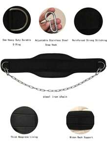 1 chiếc đai lưng tập tạ Neoprene có dây xích dùng cho tập thể hình, tập kéo xà, tập tạ, tập sức mạnh, dây đai thắt lưng - Nhiều màu - Xem 4