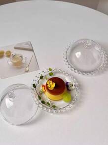 1 件简易玻璃透明蛋糕展示架，甜点盘托盘盖，适用于饼干、水果、糕点、糖果 - 無色 - 查看 9