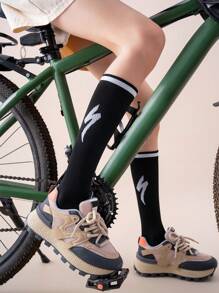 1 Pair/2 Pairs/3 Pairs All Season Men's Lightning Bike Riding Compression Socks, Suitable For All Outdoor Sports, Fall - Multicolor - View 3