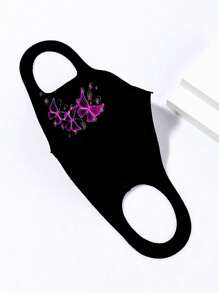 1 szt. personalizowana kolorowa maska na twarz z nadrukiem motyli i kwiatów, lekka, oddychająca, chroniąca przed słońcem, odpowiednia na festiwale, imprezy, na zewnątrz, do noszenia na co dzień