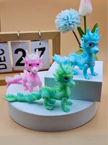 3D Printed Articulated Colorful 4-Legged Dragon, Fidget Active Qilin Doll, Posable Single Animal Model Doll, Multiple Color Options - Multicolor - View 8