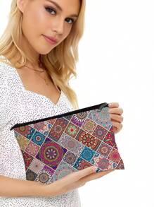 Adorable Owl Print Cosmetic Organizer - Lightweight & Portable Travel Bag For Makeup, Toiletries, Phone & Pencils - Durable, Stylish & Multi-Purpose, Perfect Party Gift - Multicolor - View 2