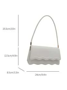 新款橙色女士纯色PU小方包，简约时尚外出手提包，用途多样。 - 白色 - 查看 4