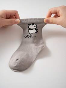 10pcs/5pcs Cute Cartoon Panda Children's Socks, Colorblock, Printed, Boys, Girls, Moisture Wicking, Mid-Calf Socks, Spring, Summer, Autumn, Athletic Socks, Girl Gifts, Boy Gifts, Mom Gifts, Dad Gifts, Girls Summer Clothes, Boys Summer Clothes, Holiday Gifts - Multicolor - View 6