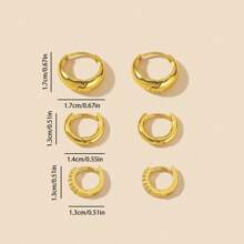 6 Stücke minimalistisches Basis Kupferlegierung Kubikzirkonia Ohrringe Set, geeignet für den täglichen Gebrauch von Frauen