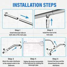 Tandem Shower Head For Couples, Dual Shower Head System For Two People, High Pressure And Adjustable Double Shower With Multimodal Shower Head Fits 2 Person Home Bathroom Decor Summer - Silver - View 6