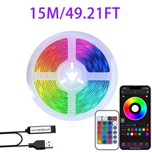 Smart LED Bedroom Strip Lights, 3.28-98.43ft RGB Color Changing Mood Light, APP + 24-Key Remote Control, Can Change Brightness And Flashing Mode, Suitable For Living Room, Bedroom, Bar, Wedding, New Year And Valentine's Day Party Decor