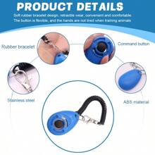 新款宠物训练响片，配有彩色响片训练套件，适用于狗和猫，柔软橡胶腕带设计，佩戴灵活舒适，按钮操作不会在动物训练期间使手部疲劳