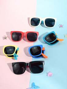 6 件/5 件/4 件/3 件/1 件儿童休闲风格拼色折叠时尚眼镜，男孩和女孩的时尚眼镜，适合日常佩戴，是送礼的理想选择