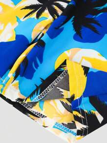 2 Stücke/set Kleine Jungen Tropical Muster Badeshorts, Sommer