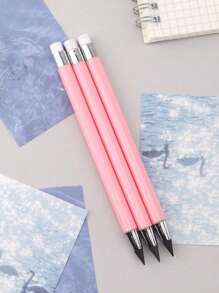 3pcs Black Infinity Pencils, Eternal Pencils No Sharpening Needed, Kawaii Infinity Ballpoint Pens, Art Supplies School Stationery Pencil Tip Eraser, Colorful Eternal Pencils For Elementary Student Drawing, Never Need Sharpening
