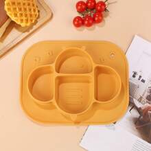 1 Set de mantelito, cuchara y tenedor para bebé, adecuado para niños pequeños, plato de bebé de silicona con succión, plato infantil