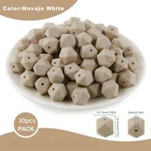 10/30 件 14 毫米六角形硅胶珠，用于制作钥匙扣，散装硅胶珠适用于手链和项链 DIY 工艺品 - 彩色 - 查看 22