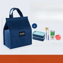 Japanese Style Insulated Lunch Bag,Waterproof Bento Bag,Large Capacity Work Lunchbox Bag,Student Lunch Tote,Camping Water Bottle & Food Storage Bag - Multicolor - View 8