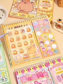 1 set de libro de pegatinas multifuncional con tema de mascotas lindas para manualidades, juegos de vestir, decoración de planificadores DIY, escenas de desafío divertido, útiles escolares, de vuelta a la escuela