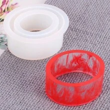 1pc, 6pcs Oval Split Open Bangle Resin Silicone Molds | Crystal Epoxy Resin Materials | Easy Release Resin Epoxy Dual-Purpose | DIY Jewelry Molds Suitable For Daily Wear And Outings - Oval Half Open Bracelet Mold - View 5