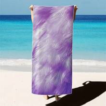 1pc Feather Pattern Extra Large Beach Towel - Soft, Light-Weight, Absorbent Polyester Bath Towel, Suitable For Travel, Swimming, Camping, Yoga, Beach Party, Fitness And Seaside Vacation, Perfect Gift For Family And Friends Mother's Day Flowers, Personalized Gifts For Mom, Last Minute Gifts, Mother's Day Ideas, Mothering Sunday Gifts, Handmade Cards For Mum, Best Mother's Day Gifts Under $50 Summer, Holiday