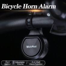 1pc Bicycle/Mountain Bike Riding USB Chargeable Loud Horn Bell Theft Alarm - Black - View 1