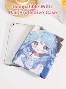 Ayotu 可爱卡通女孩图案保护套，兼容三星和苹果和 Kindle 电子书阅读器。带笔槽的平板电脑保护套，支持自动睡眠/唤醒功能 - 彩色 - 查看 4