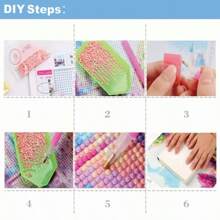 1 pieza Kit de pintura de diamantes 5D - Dos cachorros, kit de arte de bordado de diamantes completo y redondo para adultos, incluye herramientas, decoración de pared para el hogar, artesanía sin marco de 7,87 x 7,87 pulgadas