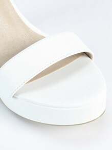 Waterproof Platform Sandals, Sexy Open-Toe Elegant High Heels, Fashion Thick Heel Sandals - White - View 5