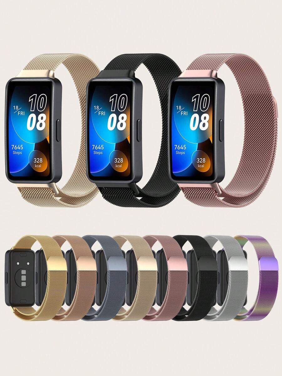 1 buc. Curea de ceas inteligentă milaneză din oțel inoxidabil, detașabilă magnetică solidă, compatibilă cu Band 8 / Band 9