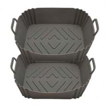 1pc/2pcs Reusable Silicone Air Fryer Liners - Thickened Square Baking Pan, Suitable For Healthy Cooking, Fit 4-7Qt Air Fryers, Oven & Microwave Safe, Non-Stick & Easy To Clean, Great Gift For Christmas, Halloween, Easter, Thanksgiving