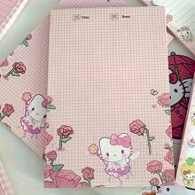 Sanrio (Losowy wzór) 1 zestaw/4 szt. Sanrio Memo Notebook Naklejki z imieniem Naklejki projektowe Urocze kreskówkowe notatki KT Nowy notatnik KT Cat Urocze naklejki Bardzo atrakcyjne Grube, rozrywalne notatki