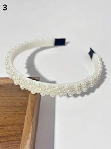 5/1 szt. damska biała ręcznie robiona opaska na głowę z pereł syntetycznych, minimalistyczna, modna, na co dzień, odpowiednia na imprezę, dla druhny, panny młodej, prezent dla kobiet, matki, ozdoba na głowę