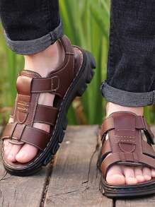 2025 新款男士休闲真皮凉鞋软底沙滩拖鞋驾车人字拖