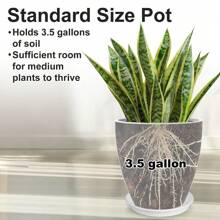12" Round Planter Flower Pot Indoor Outdoor Plant Pot W/ Drainage Holes & Saucer
